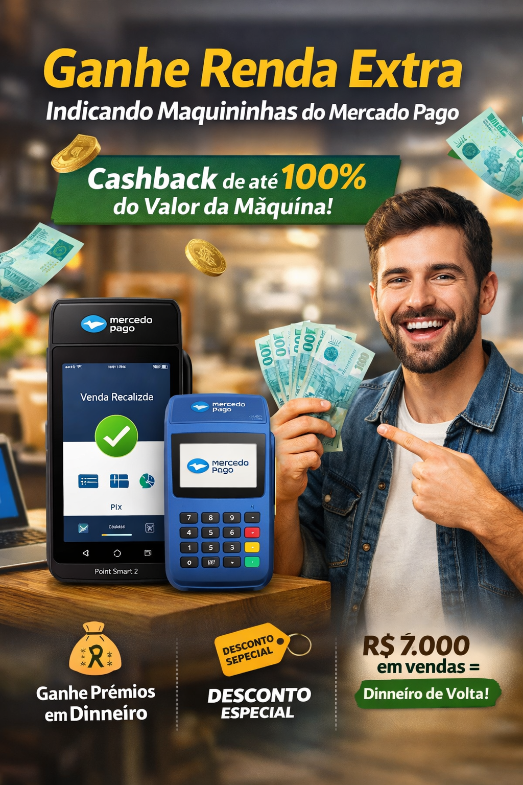 Programa Convide e Ganhe do Mercado Pago: Ganhe Renda Extra Indicando Maquininhas com Cashback Total 1 convide e ganhe mercado pago